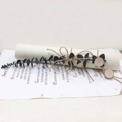 Pergamino con Poema para el Novio con Eucalipto A4