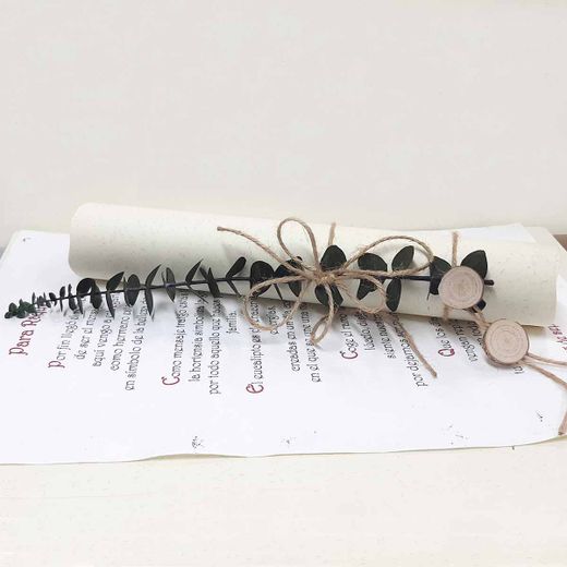 Pergamino con Poema para el Novio con Eucalipto A4