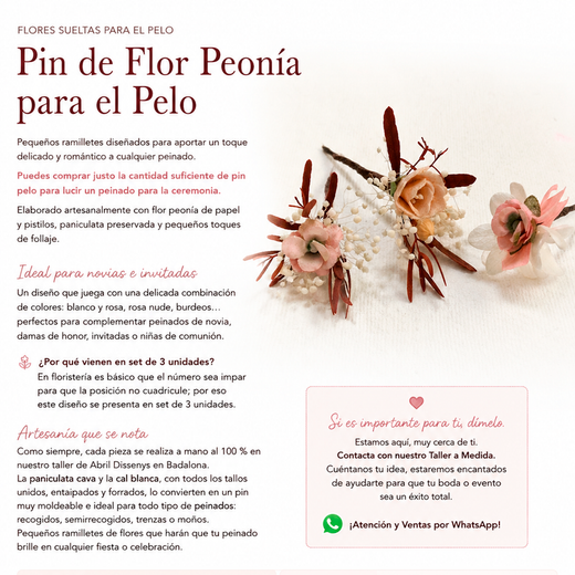 Pin de Flor Peonía para el Pelo