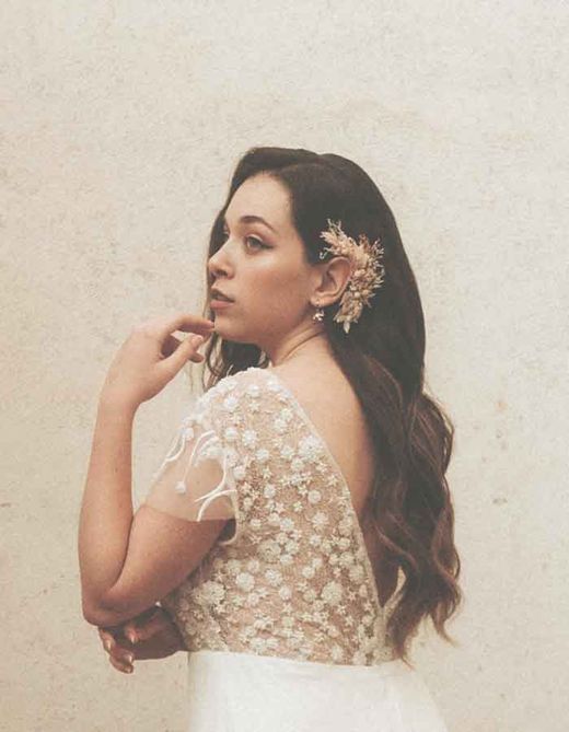 Pink Nude Flowers For Ear