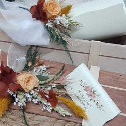 Poesía con caja madera y Flores