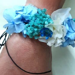 Pulsera de Hortensia Azul