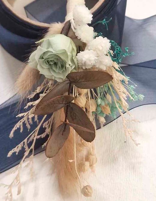 Ramillete de Flores Novio Aguamarina