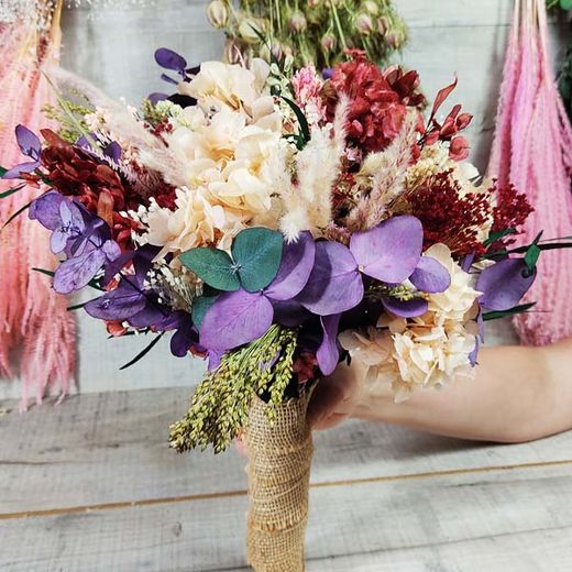 Ramo de Flores Preservadas Lilas Grande