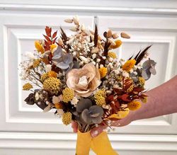 Ramo de Novia Amarillo de Flores Preservadas