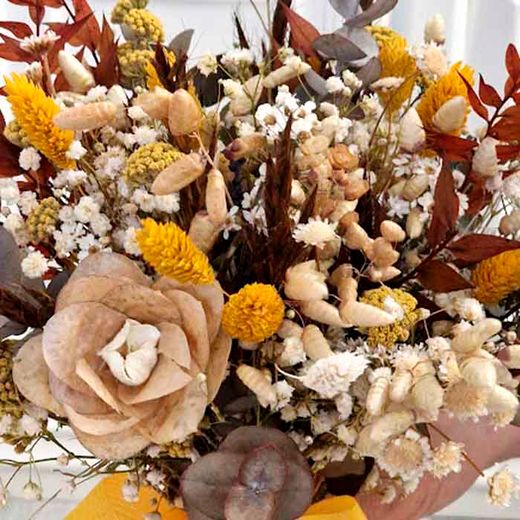 Ramo de Novia Amarillo de Flores Preservadas