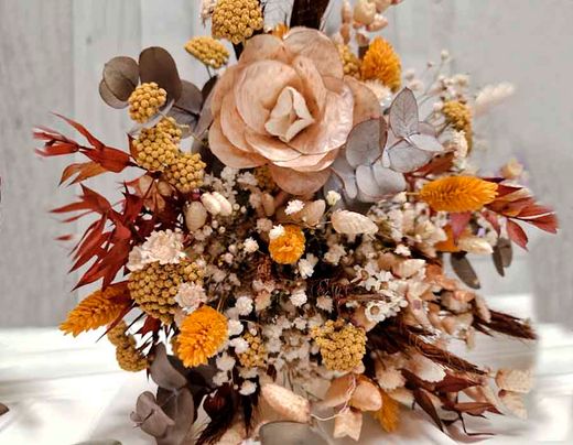 Ramo de Novia Amarillo de Flores Preservadas