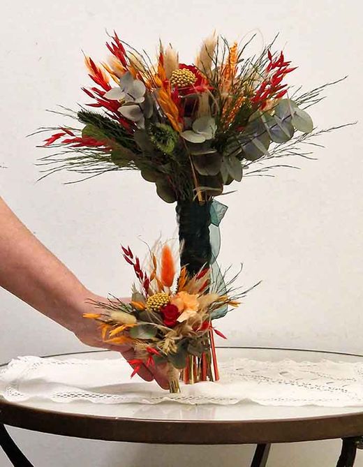 Ramo Novia Rojo y Naranja Iria