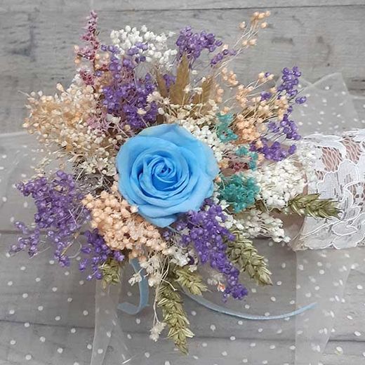 Ramo Réplica con Rosa Azul