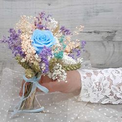 Ramo Réplica con Rosa Azul