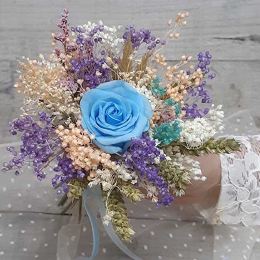 Ramo Réplica con Rosa Azul