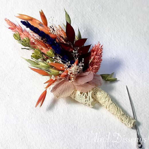 Ramo Solapa Novio Rosa y Lavanda