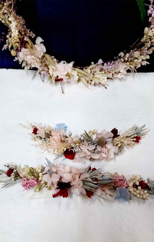 Set Flores Pelo y Cintura