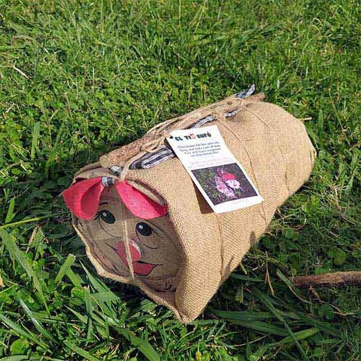 Tió de Navidad con Mochila de Yute
