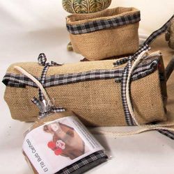 Tió de Navidad con Mochila de Yute