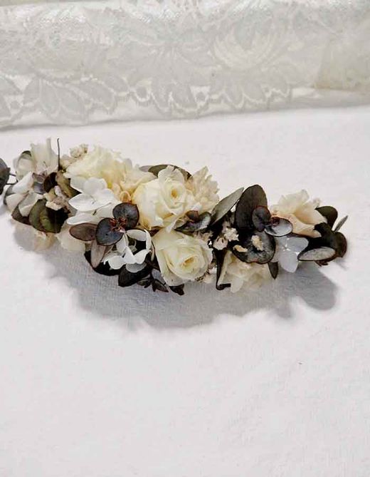 Tocado Blanco y Cava Anna