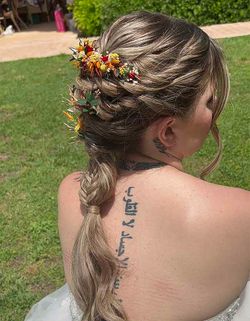 Tocado con Flores en Cascada Otoño