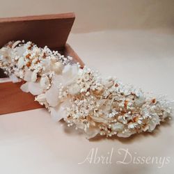 Tocado Grande Blanco Beige