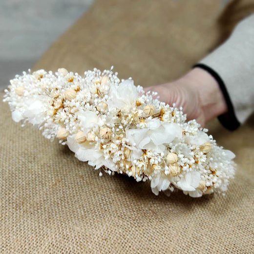 Tocado Grande Blanco Beige