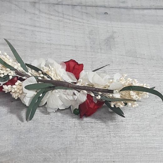 Tocado o Peineta de Lino y Rosas