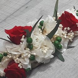 Tocado o Peineta de Lino y Rosas