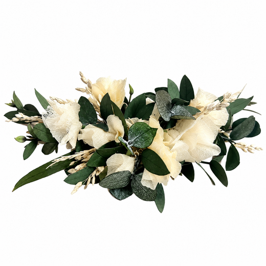 Tocado Pequeño Dámaris Blanco y verde